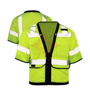 Chaleco de Seguridad Reflectante de Alta Visibilidad, Impermeable, Transpirable, con Múltiples Bolsillos, ANSI Clase 1, EN ISO 20471 Clase 1, para Exteriores - Product Image 1