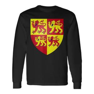 T-shirt a maniche lunghe con stemma del Galles, souvenir con bandiera di Cardiff - Product Image 1