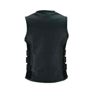 Chaleco SWAT Vintage de cuero genuino Premium para mujer, estilo de cuello de tubería, correas laterales triples ajustables, ajuste de tamaño, ropa de abrigo suave - Product Image 4