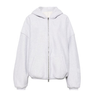 Sudadera con capucha de otoño ligera con estampado personalizado sudadera de algodón transpirable bordado liso teñido Ajuste de gran tamaño ecológico - Product Image 2