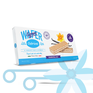 Wholesale Cabrioni Italian Brand Wafer-Crispy <b>Sweet</b> Vanilla Cream-Filled Breakfast Snacks <b>Box</b> 5 Pcs X 45g - Product Image 1