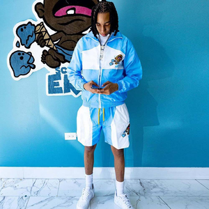 Men's High Quality Vintage Streetwear Breathable Windbreaker Two-Piece Custom Logo New Design Waterproof Shorts Summer Custom - Product Image 5