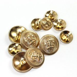 Botones de vástago chapados en metal ecológicos para uniformes ceremoniales Color personalizado y logotipo grabado Tamaño de 15mm - Product Image 2