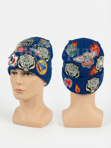 Vente en gros de bonnets en tricot jacquard chauds d'hiver avec broderie intégrale pour un style streetwear unisexe, bonnets personnalisés - Product Image 6