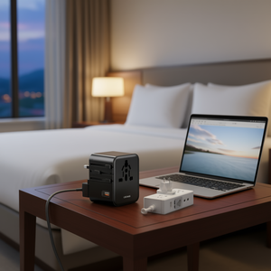 USAMS CC309 25W อะแดปเตอร์ชาร์จแบบพกพา พอร์ตคู่ Type-C และ USB-A สีดำ - Product Image 3