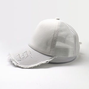 High Quality OEM Custom Summer Unisex <b>Plain</b> Color Wash Cotton <b>Baseball</b> <b>Cap</b> 5 Panel Mesh Sunscreen Vintage Trucker Hats - Product Image 2