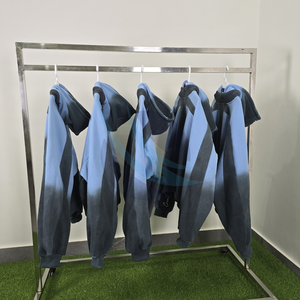 Sweat à capuche d'hiver pour homme de haute qualité, effet délavé, panneau de travail, 100% coton molletonné, streetwear, logo brodé personnalisé, manches et dos - Product Image 4