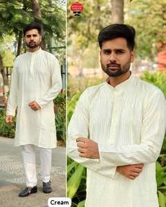 2025 nouvelle Collection du fournisseur indien traditionnel hommes Kurta Payjama pour la fête de mariage porter broderie conception hommes Kurta Payjama - Product Image 3