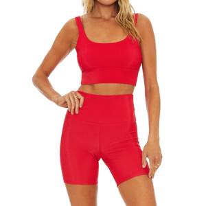 Conjuntos de yoga para mujer al por mayor ropa deportiva de verano con Sujetador deportivo de alta calidad y pantalones cortos traje de entrenamiento elegante para mujer - Product Image 4