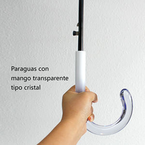 Parapluie droit classique coupe-vent transparent à 12 baleines, ouverture manuelle, en nylon, idéal pour les jours de pluie et les mariages/événements - Product Image 5