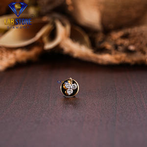 0.21 TDW รอบตัดเพชร18kt ต่างหูทองคำสีเหลืองหินกรวด/EF-VS สี - Product Image 4