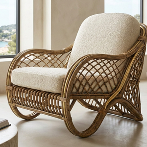 Silla de Comedor de Ratán para Exterior, Ecológica, Ligera, Duradera, Cómoda y Minimalista, para Villa y Hotel - Product Image 2