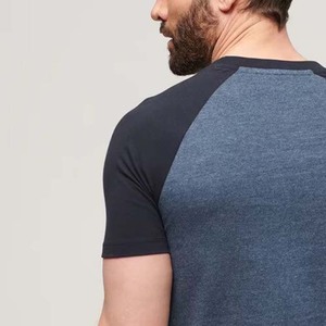 Ropa de hombre de algodón de alta calidad personalizada OEM de Color de contraste, camisetas de manga corta con cuello redondo, ropa de calle de verano, camiseta para hombre de todas las tallas - Product Image 4