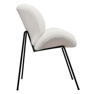 <span class=keywords><strong>Chaise</strong></span> d'appoint contemporaine blanche <span class=keywords><strong>chaise</strong></span> de salle à manger en velours rembourrée avec dossier bas incurvé pour <span class=keywords><strong>cuisine</strong></span> salon dîner - Product Image 2