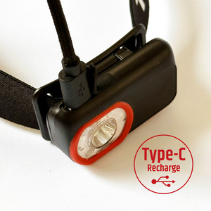 Lampes frontales LED miniatures portables certifiées CE IPX4 50LM, lumière rouge, rechargeables, lampe frontale de randonnée - Product Image 6