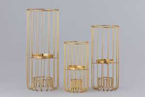 Juego de candelabros Scarlett Gold de dos candelabros elegantes hechos a mano con materiales de alta calidad Variedad de diseños Complemento - Product Image 3