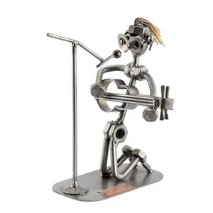 Escultura de metal hecha a mano con acabado antiguo adecuado para interiores de granja y decoraciones tradicionales para el hogar - Product Image 6