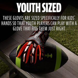 Gants de sport confortables de haute qualité, fournis directement par l'usine, pour la protection des mains des receveurs de football américain, avec poignées en polyester. - Product Image 6