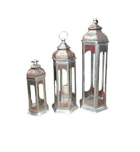 Ensemble de lanternes suspendues en fer de qualité supérieure de 3 pièces avec finition polonaise pour lanternes suspendues en métal de décoration intérieure - Product Image 1