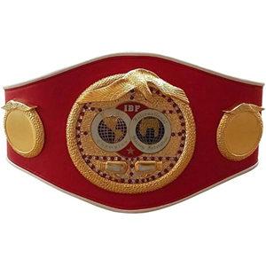 IBF เข็มขัดชกมวยสำหรับผู้ใหญ่, เข็มขัดระดับแชมป์ทนทานกันลื่นทำจากสเตนเลสสตีลขนาด4มม. พร้อมกระเป๋าสำหรับฝึกมวย - Product Image 1