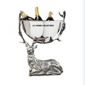 Fancy Style Reindeer Holding Champagne <b>Bucket</b> Silver Color Metal Wholesale <b>For</b> Bar Parties Direct Factory <b>Sale</b> - Product Image 1