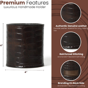 ที่ใส่ปากกาหนังทรงกลมหลากสีสุดสร้างสรรค์ที่ใส่ปากกาหนังเครื่องเขียนพิมพ์ลายจระเข้บน100% เม็ดเล็กๆ - Product Image 2