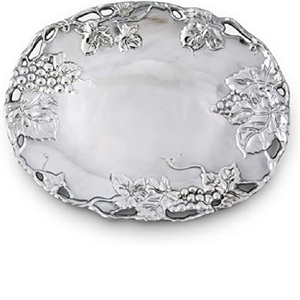 Bandeja de Metal hecha a mano personalizada, con mango de diseño de flores de un lado para cocina, bandeja de servicio de alimentos, plato de almacenamiento de fruta - Product Image 6