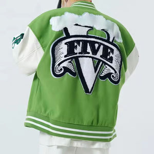 Veste universitaire personnalisée d'inspiration vintage pour hommes avec lettre avant en chenille et fermeture à bouton-pression Veste universitaire parfaite pour hommes - Product Image 2