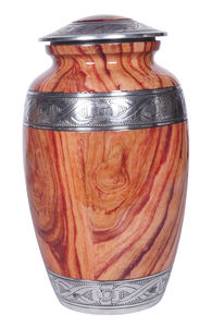 Vase de table moderne en bois brillant, finition naturelle, aluminium durable, léger, écologique, fait à la main, urne funéraire - Product Image 6