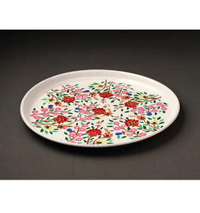 Modern <b>Printed</b> Theme Design Metal Dishes Plates With <b>Stand</b> Designer Wedding Dishes Table Decor - Product Image 6