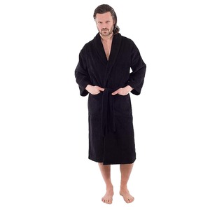 Lujosos albornoces de algodón orgánico 100%, ropa de dormir para hombre con logotipo personalizado, conjunto de Albornoz Kimono Waffle de algodón resistente al agua - Product Image 3