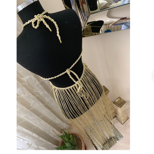 Premium Quality Boho Cotton Hand Woven <b>Festival</b> Clothing Bustier Crop <b>Top</b> Women Macrame Beach Dress - Product Image 3
