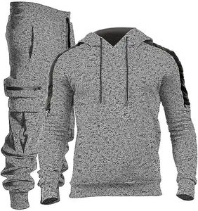 Ensemble survêtement sportif personnalisé en deux pièces, sweat-shirt à capuche et pantalon de jogging cargo, ensemble décontracté à manches longues pour homme - Product Image 6