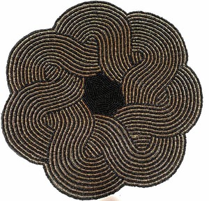 Handmade <b>Beaded</b> Embroidery Placemat Beadwork Table Centerpiece <b>Set</b> Kit <b>Set</b> Hand-sewn Beadwork Placemat - Product Image 1