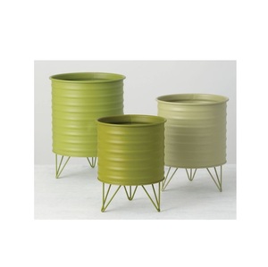 กระถางต้นไม้ที่ไม่ซ้ําใครพร้อมขาตั้งชุดอ่างชาวไร่ชุบสังกะสีธรรมชาติ 3 อ่าง ขายส่งมาตรฐานตกแต่งดีที่สุดคุณภาพดี - Product Image 5