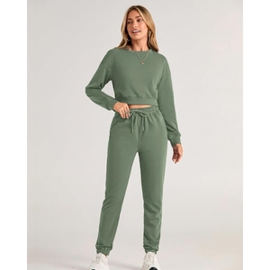 Latest Design Jogging Wear Tracksuits for sale in different colors New Fashion Women's Cotton Fleece Ladies Tracksuits Set - Product Image 5