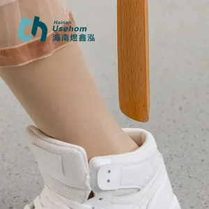 55cm Magnetic Shoehorn Wooden Handle Shoehorn Wear Shoe Easier For Shoes Hanging Hole Design Shoe Horn