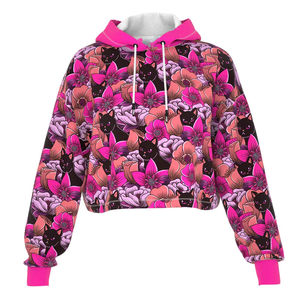 Alta demanda Top Trending Mujeres Sublimación Crop Top Hoodie Material duradero transpirable Sublimación Hoodie con los mejores diseños - Product Image 1