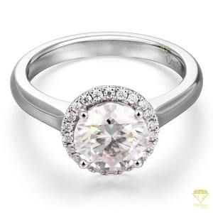 Meilleure qualité laboratoire cultivé bague de fiançailles or jaune rond brillant coupe pierre étincelante pour mariage anniversaire proposition cadeau - Product Image 2