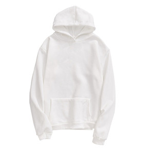 Taille asiatique unisexe hommes 100% polyester polaire pas cher OEM blanc personnaliser Logo lâche sweat à capuche sweats à capuche - Product Image 5