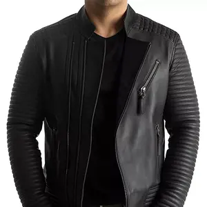 Chaqueta de moto de cuero aprobada por la CE para hombre, chaqueta de montar esquilada fina duradera de invierno para todas las estaciones - Product Image 2