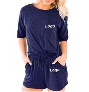 OEM/ODM 2 piezas conjunto mujer 100% algodón Material ligero transpirable logotipo personalizado impresión Casual Streetwears - Product Image 4