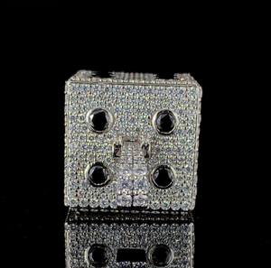 Colgante de Dados con Incrustaciones de Diamantes de Imitación en Plata 925, Estilo Hip Hop, Joyería de Lujo con Aspecto de Diamante, Estilo Urbano - Product Image 6