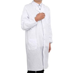 Bata de laboratorio médica de ajuste moderno para profesionales de la salud, diseño funcional, tela vaquera transpirable, duradera y cómoda - Product Image 3