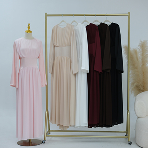 <span class=keywords><strong>Robe</strong></span> longue musulmane élégante en mousseline de soie avec corsage corset, Abaya Loriya, vêtements islamiques <span class=keywords><strong>d</strong></span>'été, jupe fluide modeste pour femmes - Product Image 6