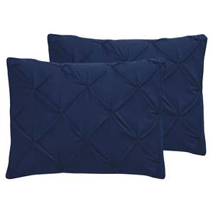 Set Copripiumino Vcny Home Carmen 3 Pezzi Queen Size con Arricciature, Tinta Unita Blu Navy, con Funzione Rinfrescante, 3 Pezzi - Product Image 5