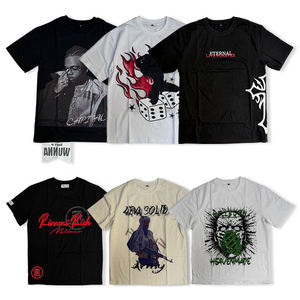 Haute qualité tricoté 100% coton hommes Hip Hop T-shirt à manches courtes impression personnalisée dernière conception respirant écologique noir - Product Image 4