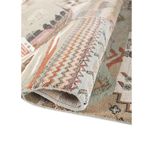 Alfombra Manchaha Azul de Lana y Seda de Bambú Anudada a Mano, Abstracta, para el Hogar, Pasillo, Rectangular, 10 mm de Grosor - Modelo Les-2703, Alfombras Jaipur US - Product Image 2