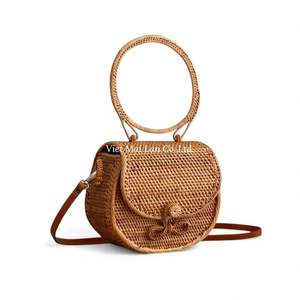 Handmade Rattan Handbag Natural Material <b>Woven</b> <b>Bag</b> Stylish Fashion Accessory for Women from Vietnam - Product Image 1