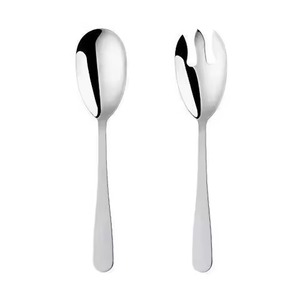 Poignée élégante blanche Accessoires de cuisine Meilleure vente Serveur à salade en acier inoxydable Finition argentée Cuillère et fourchette Utilisation de la vaisselle de table - Product Image 2